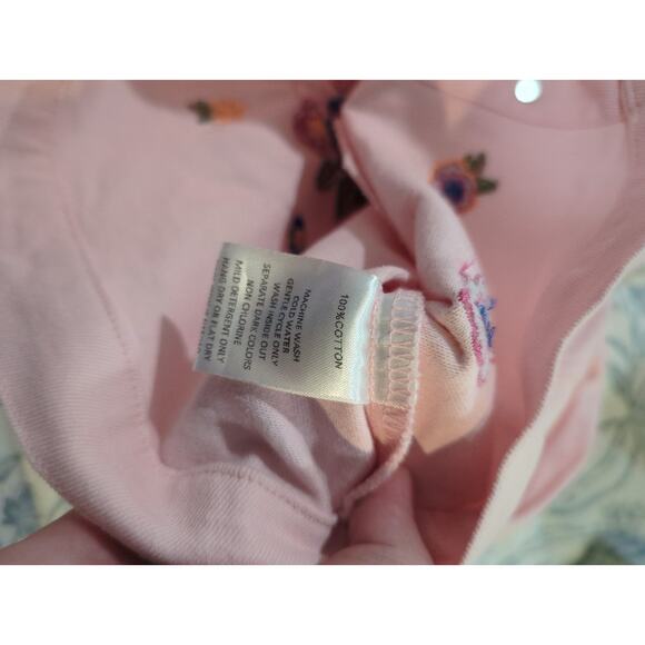 Hannah Banana Girls Pink Flower Embroidered Jean Jacket NWT - Picture 6 of 6